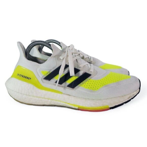 Adidas UltraBoost 21 'White Solar Yellow' Running Shoes FY0401 Women's 8 - Picture 4 of 12